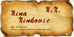 Mina Ninković vizit kartica